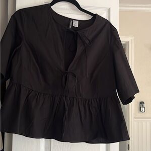 H&M Black Peplum Blouse